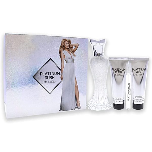 ESTUCHE PARIS HILTON PLATINUM RUSH MUJER 4 PIEZAS