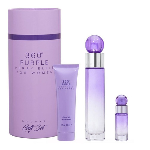 ESTUCHE 360 PURPLE CILINDRO by Perry Ellis Mujer 3pzs